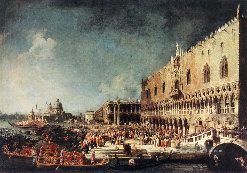 Ankunft der Französisch Botschafter in Venedig Canaletto Ölgemälde